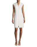 Imani Sleeveless Zip-Front Sheath Dress 