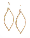 Bezel-Set Diamond Leaf Earrings