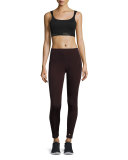 Paneled Mid-Rise Leggings, Raisin