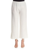 Cabo Crinkled Ankle Pants, White  