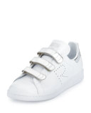 Stan Smith Metallic Triple-Strap Sneaker, White/Silver