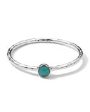 Sterling Silver Rock Candy Hinge Bangle in Turquoise