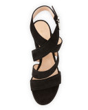 Rylee Suede 85mm Wedge Sandal, Black