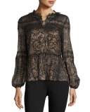 Coraline Metallic Chiffon Blouse