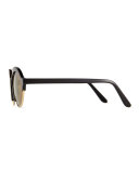Milan IV Round Sunglasses, Black