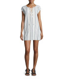 Darice Lace-Up Shift Dress, Multi Colors
