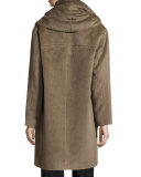 Oversized Hooded Alpaca & Wool Coat, Mink