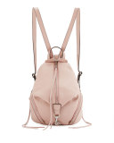 Julian Medium Leather Backpack, Vintage Pink