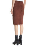 Suede Pencil Skirt, Henna