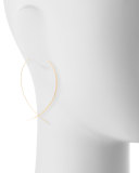 Flat Upside-Down Hoop Earrings, Yellow Gold
