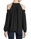 Heidi Cold-Shoulder Top, Black