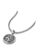 Maritime Sterling Silver Compass Amulet w/Black Diamond