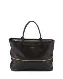 Longchamp 2.0 Expandable Tote Bag, Mocha/Black