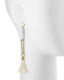 Ostrich Feather Drop Earrings