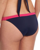 Malibu Colorblock Hipster Swim Bottom, Midnight/Pink