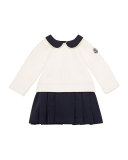Long-Sleeve Quilted Shift Dress, White, Size 6M-3