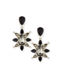 Tropical Bloom Crystal Drop Earrings