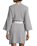 Short Silk-Trimmed Cashmere Robe
