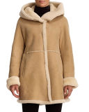 Hooded Shearling Parka Coat