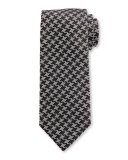 Houndstooth Silk Tie, Black/White