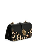 City Knot Calf-Hair Shoulder Bag, Leopard