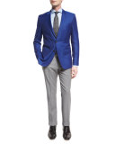 Genesis Slim-Fit Wool Trousers, Light Gray