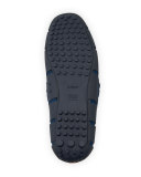 Woven-Top Lace Loafer, Navy