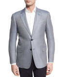 Neat Two-Button Sport Coat, Light Blue/White