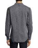 Landoh Printed Denim Shirt, Gray