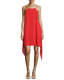 Bev Embroidered Handkerchief Hem Dress
