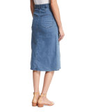 Marisol Embroidered Denim Midi Skirt, Vinde
