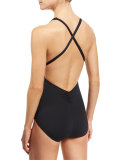 Peony Printed High-Neck One-Piece Swimsuit