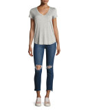 Hoxton Stagger-Hem Ankle Peg Jeans, Deedee