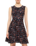 Boulder-Print Fit & Flare Dress, Multi