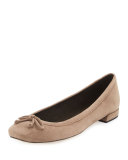 Shoestring Suede Ballerina Flat, Otter