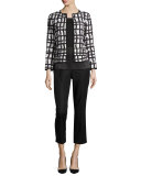 Aisha Grid-Print Jacket, White/Multi