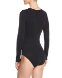 Berlin Long-Sleeve Bodysuit, Black