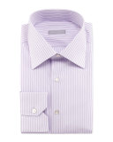 Wide-Pinstripe Dress Shirt, Purple
