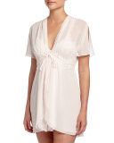 Trina Chiffon Short Robe, Pearl Pink
