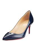 Decollete Patent 70mm Red Sole Pump, Navy