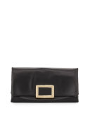 Ines Leather Small Pochette Bag, Black