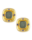 Smoke Square Putto Earrings