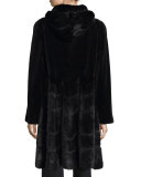 Sheared Mink Fur Coat, Black