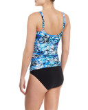 Oasis Printed Square-Neck Tankini Top