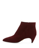 Suede Kitten-Heel Bootie