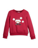 DJ Choupette Pullover Sweatshirt, Cranberry, Size 12-16