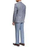Check Wool-Silk Two-Button Sport Coat, Gray