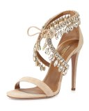 Milla Jeweled Suede Sandal, 
