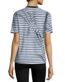 Short-Sleeve Classic Striped Tee, Black/White