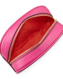 Logo-Perforated Round Cosmetic Bag